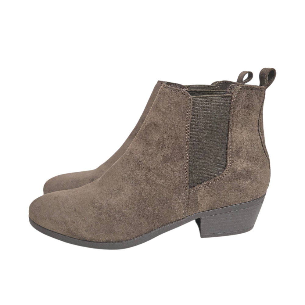 Dunes Jagger Faux Suede Brown Chelsea  Ankle Boots Womens Size US 9